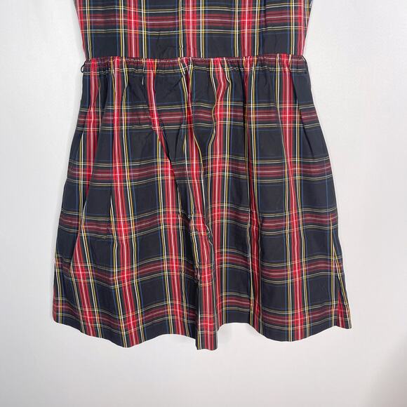 J Crew Crewcuts 14 Black Red Tartan Plaid Fit and Flare Holiday Dress Sleeveless - Picture 4 of 11